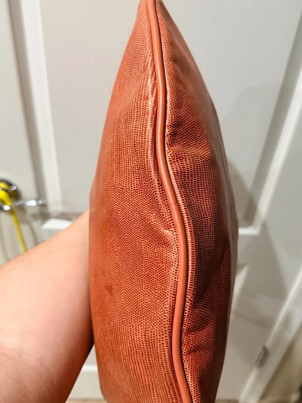 Banana Republic Lucia Lizard Orange Leather Oversized Hobo bag